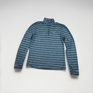 Nike Dri-FIT Running Quarter Zip Mens M Long Sleeve Athletic Top - Striped